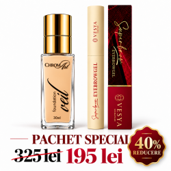 Pachet Promo Fond de ten Veil Satin ChromArt + Super Eyebrowgel Vesya Signature