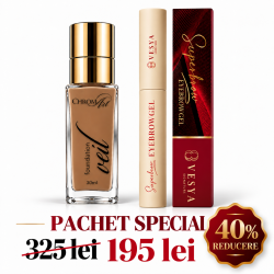 Pachet Promo Fond de ten Veil Damask ChromArt + Super Eyebrowgel Vesya Signature