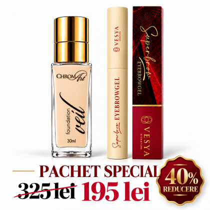 Pachet Promo Fond de ten Veil Silk ChromArt + Super Eyebrowgel Vesya Signature