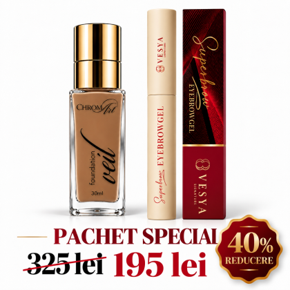 Pachet Promo Fond de ten Veil Damask ChromArt + Super Eyebrowgel Vesya Signature
